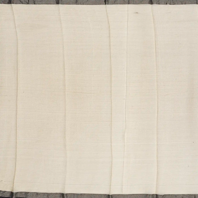 Off White Handloom Chanderi Cotton Saree With Printed Floral Motifs