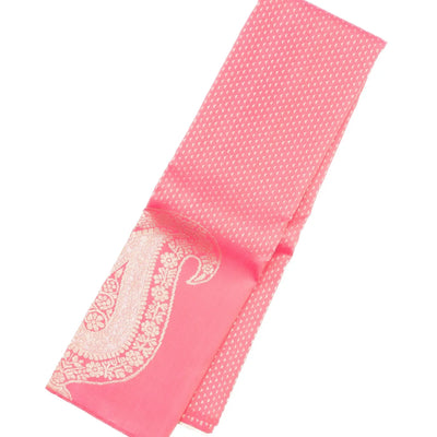 Bubblegum Pink Handloom Kanchipuram Silk Saree With Triangle Motifs