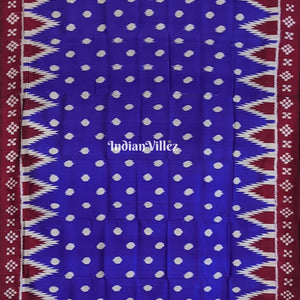 Contemporary Blue Pasapali Border Odisha Ikat Silk Saree