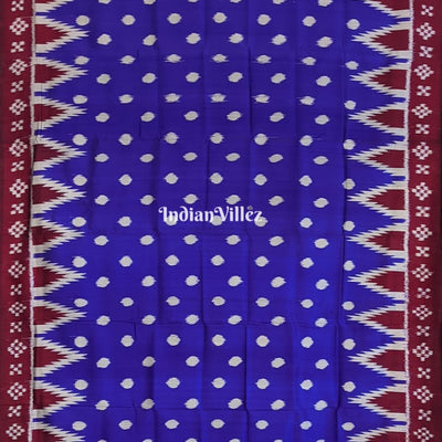 Contemporary Blue Pasapali Border Odisha Ikat Silk Saree