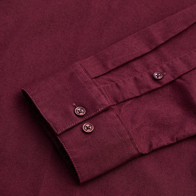 Maroon Stretchable Slim Fit Shirt