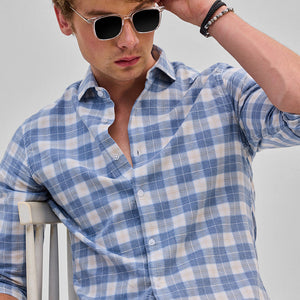 Blue Checks Slim Fit Shirt
