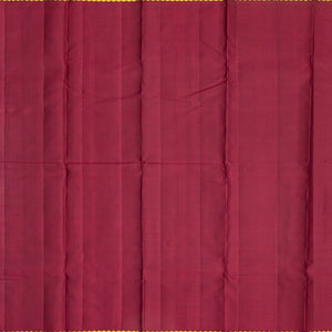 Olive Green Handloom Kanchipuram Silk Saree With Maroon Border