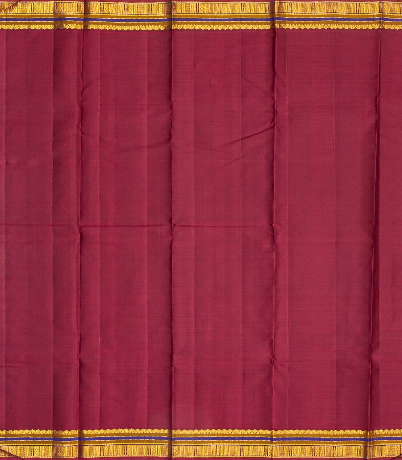 Olive Green Handloom Kanchipuram Silk Saree With Maroon Border