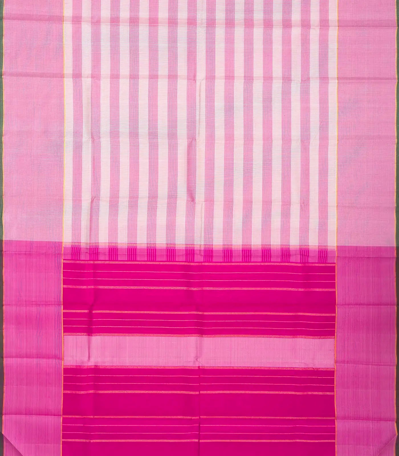 Pink & White Handloom Kanchipuram Silk Saree With Checks