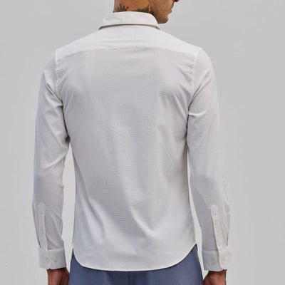 White Textured Slim Fit Shirt