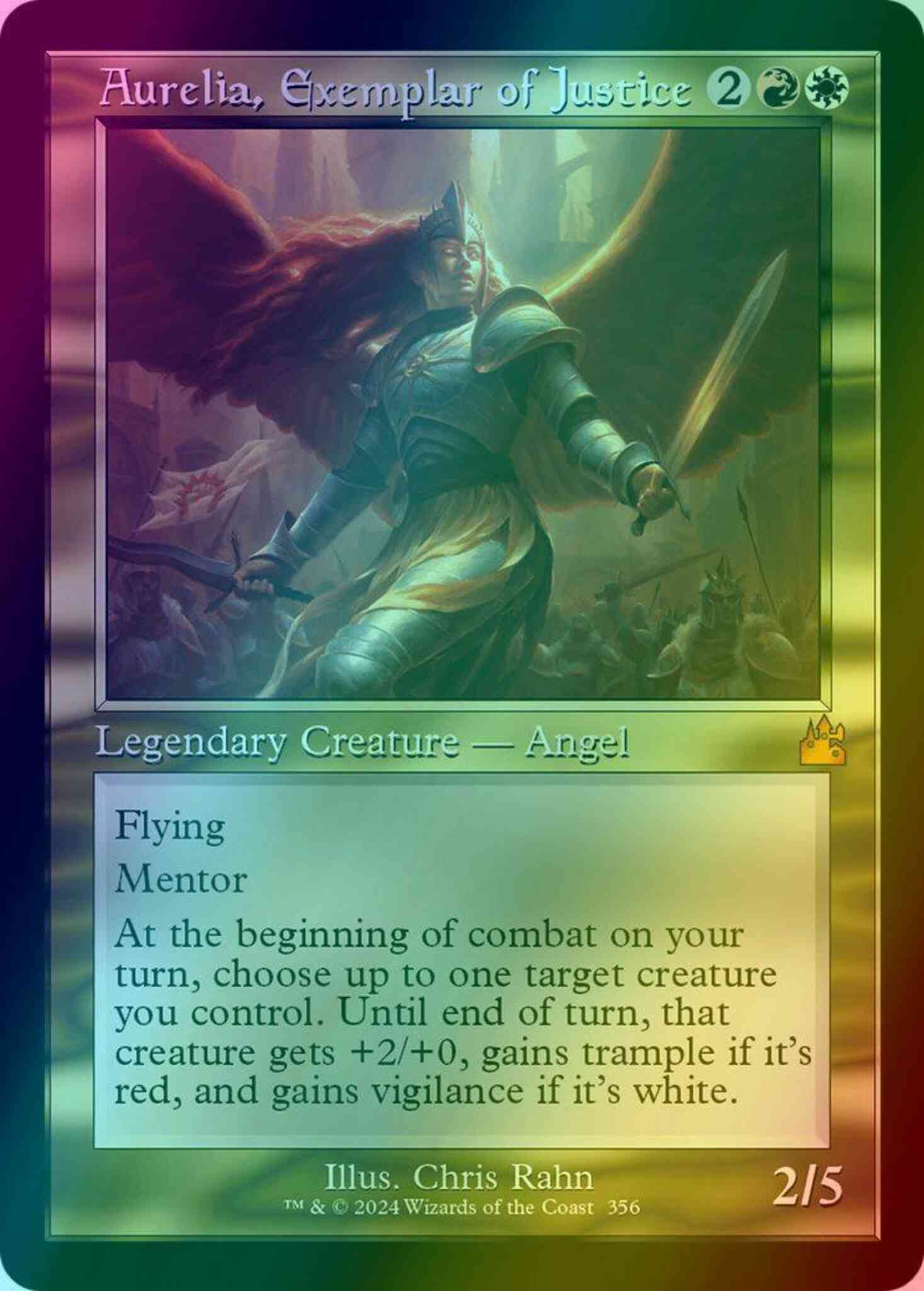 Aurelia, Exemplar of Justice [356] [Retro Frame] [Ravnica Remastered] [Foil]