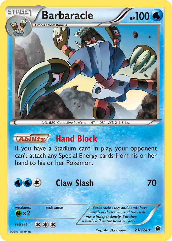 Barbaracle - 23/124 - Rare [xy10-23] [Reverse Holo]