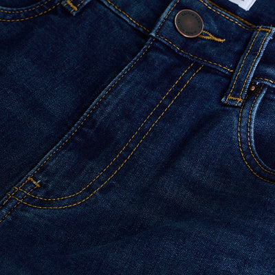 Dark Blue Tapered Fit Jeans
