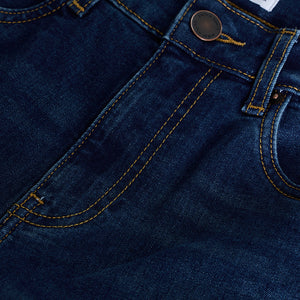 Dark Blue Tapered Fit Jeans