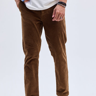 Brown Corduroy Slim Fit Trousers