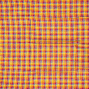 Multi-colour Muppagam Handloom Linen saree with Temple Border