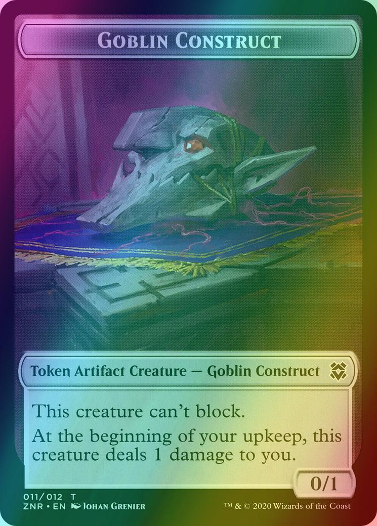 Angel Warrior Token (01) // Goblin Construct Token (11) [Zendikar Rising Tokens] [Foil]