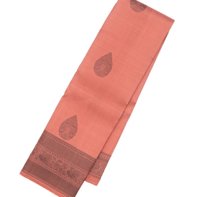 Dusty Pink Handloom Kanchipuram Silk Saree With Annam Buttas