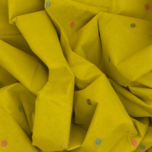 Olive Green Bengal Cotton Saree With Diamond Motifs