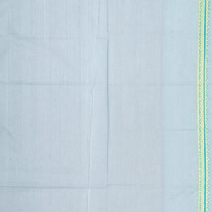 Light Blue Handwoven Banarasi Silk Cotton Saree With Floral Motifs