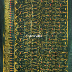 Bottle Green Cambodian inspired Designer Contemporary Silk Saree