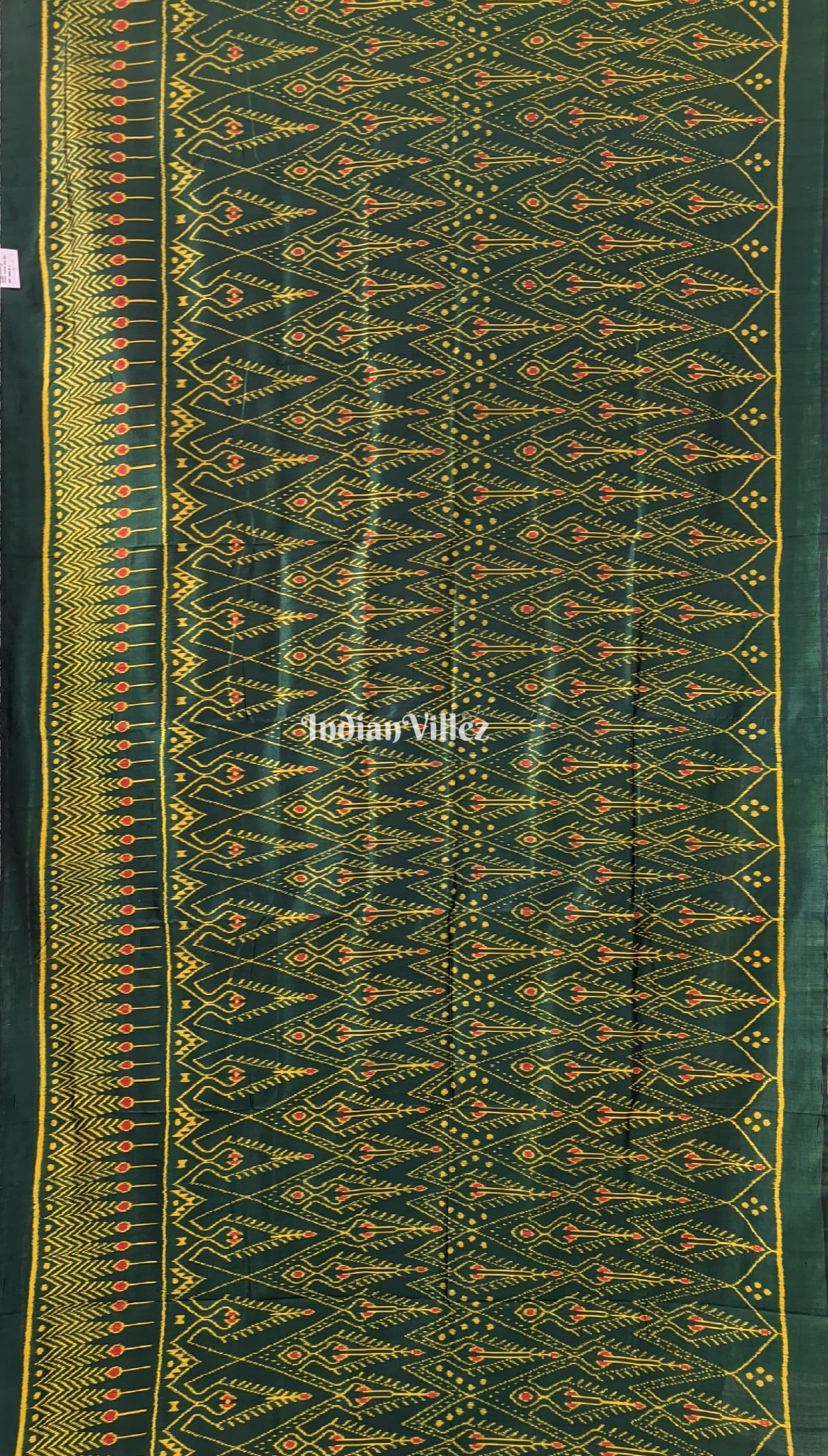 Bottle Green Cambodian inspired Designer Contemporary Silk Saree