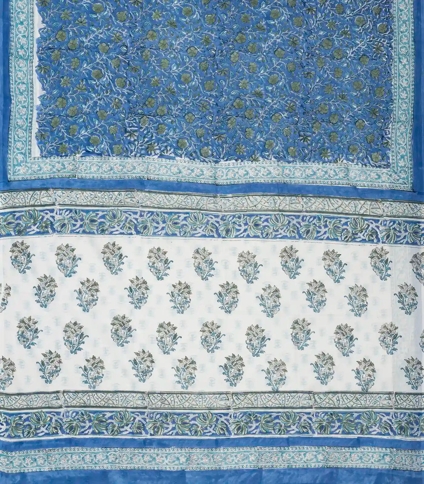 Lavender Woven Jaipur Cotton Saree With Printed Floral Motifs