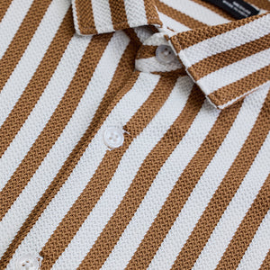 Brown Stripes Slim Fit Shirt