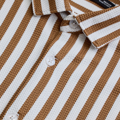 Brown Stripes Slim Fit Shirt