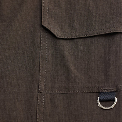 Dark Brown Relaxed Fit Parachute Pants