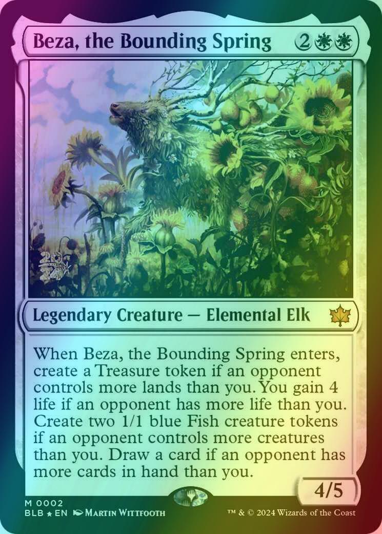 Beza, the Bounding Spring [2s] [Prerelease] [Bloomburrow: Promos] [Foil]