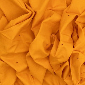 Turmeric Yellow Handloom Orissa Cotton Saree With Button Motifs