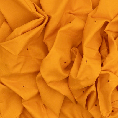 Turmeric Yellow Handloom Orissa Cotton Saree With Button Motifs