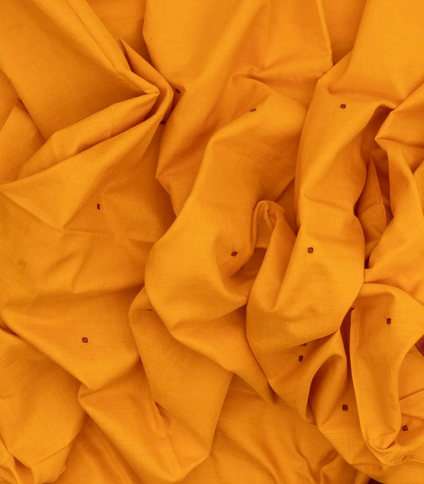 Turmeric Yellow Handloom Orissa Cotton Saree With Button Motifs