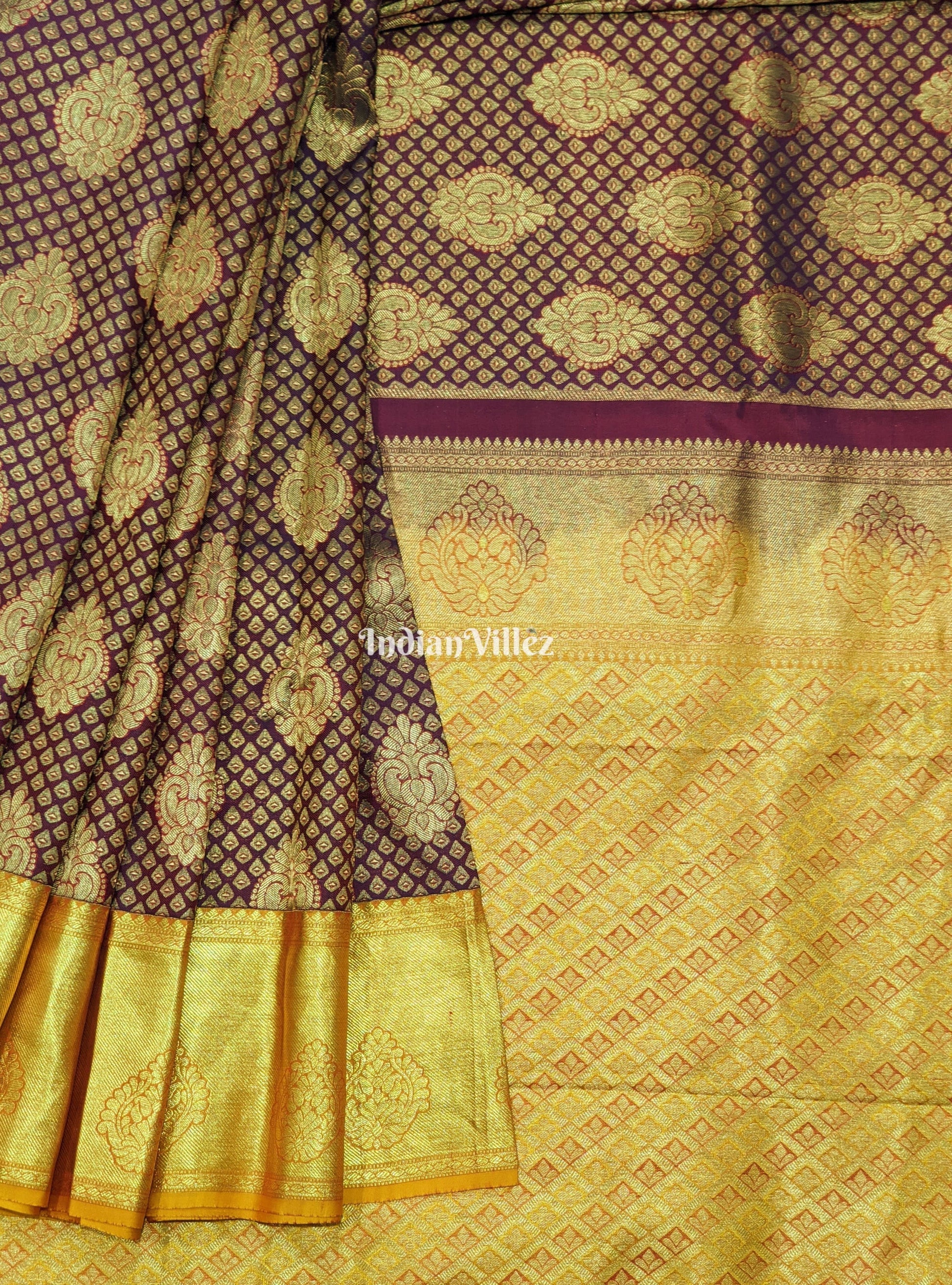 Maroon Pure Kanjivaram Silk Saree