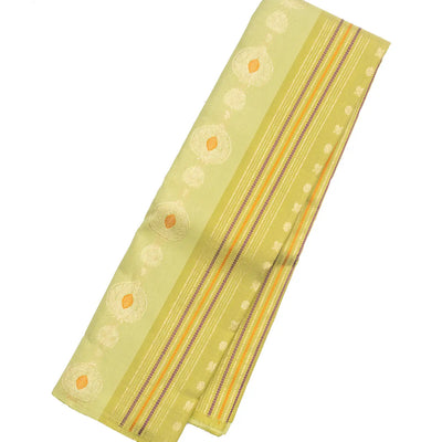 Pista Green Handloom Kanchipuram Silk Saree With Meena Floral Motifs