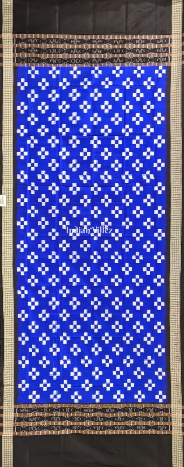Navy Blue Pasapali Pure Sambalpuri Silk Dupatta