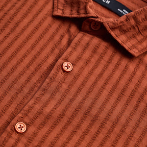 Rust Stripes Slim Fit Shirt