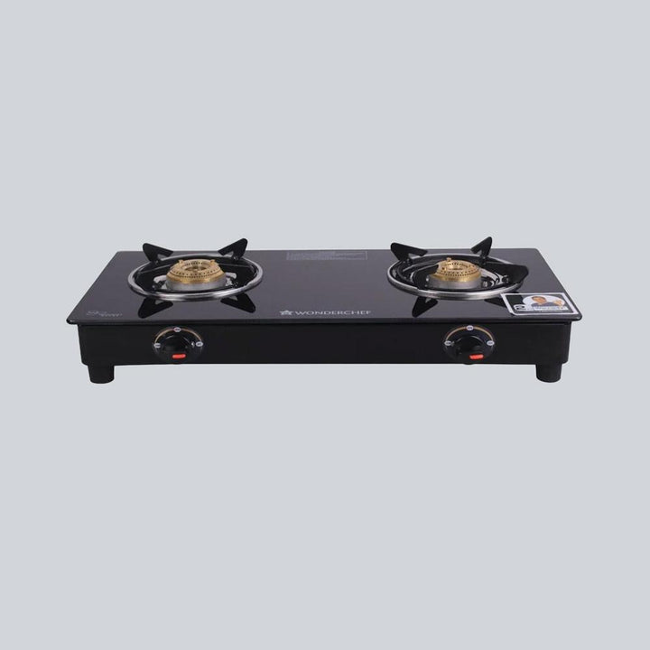 Ruby 2 Burner Glass Cooktop, Black Toughened Glass