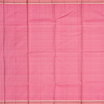 Bubblegum Pink Handloom Kanchipuram Silk Saree With Jaal Motifs