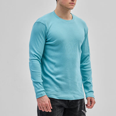 Blue Textured Sweatshirt
