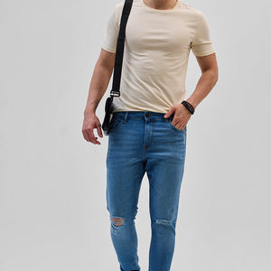 Blue Distressed Skinny Fit Jeans