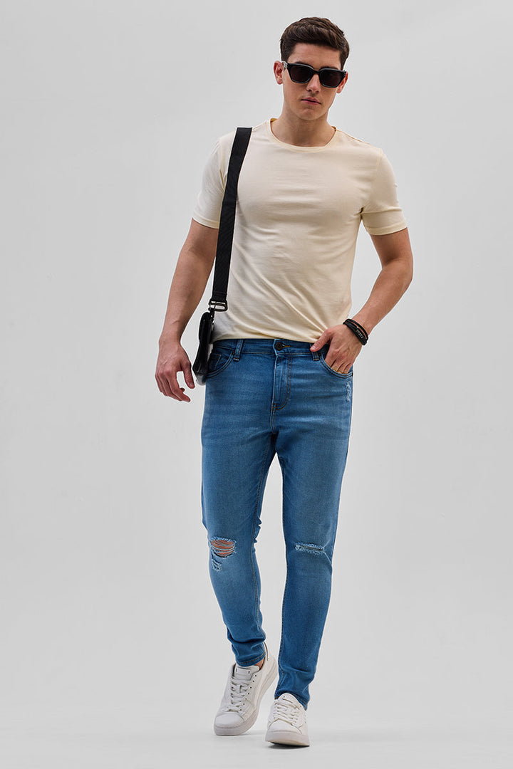 Blue Distressed Skinny Fit Jeans