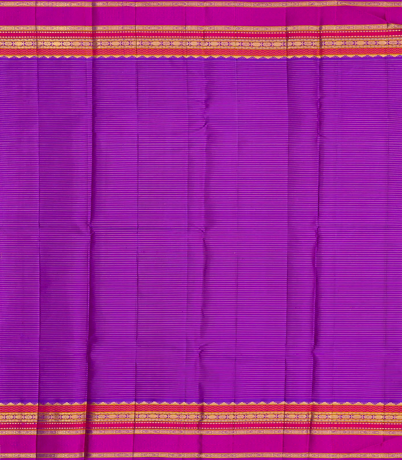 Cardamom Green Handloom Kanchipuram Korvai Silk Saree With Zari Stripes & Buttas