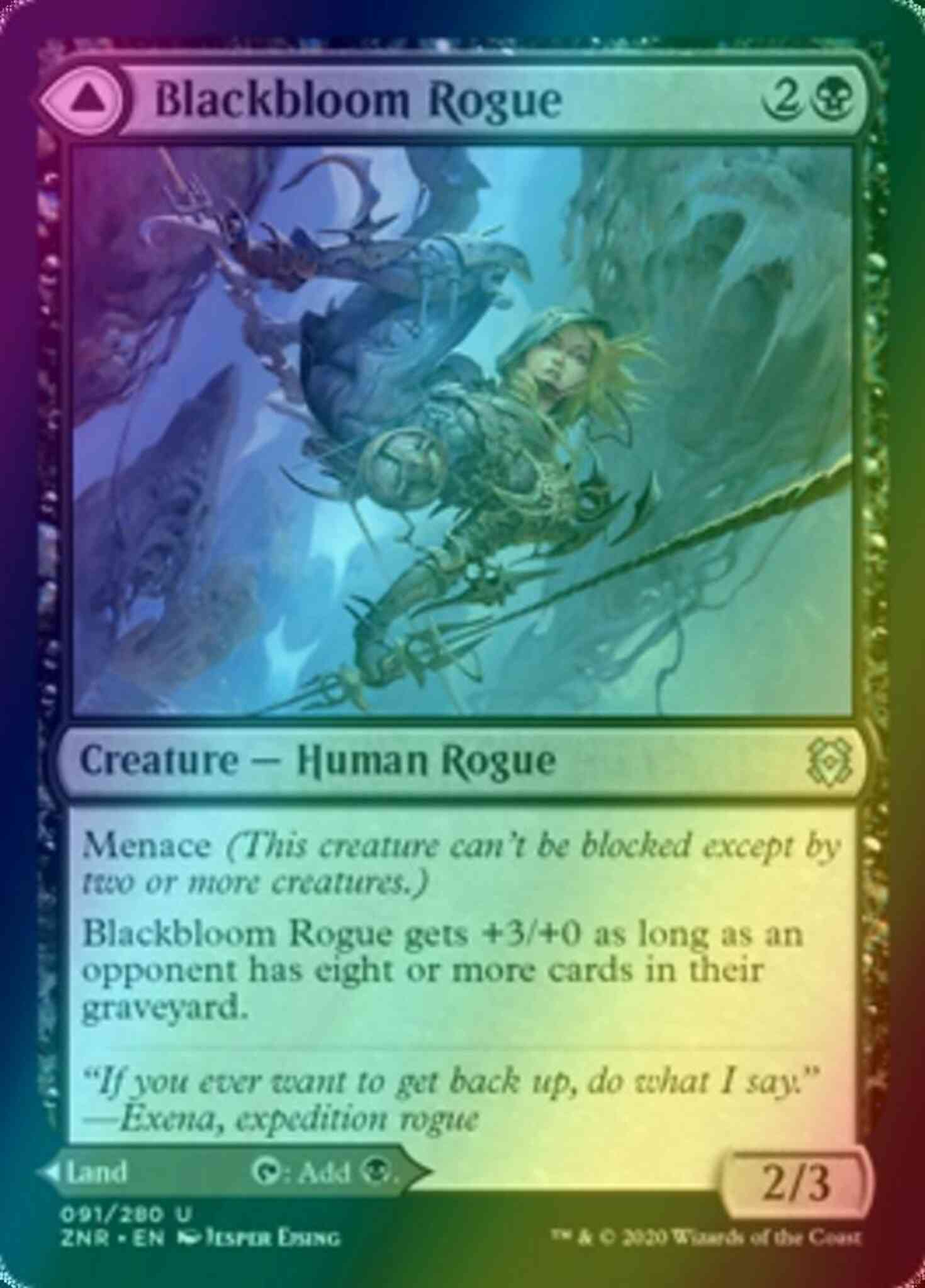 Blackbloom Rogue // Blackbloom Bog [91] [Zendikar Rising] [Foil]