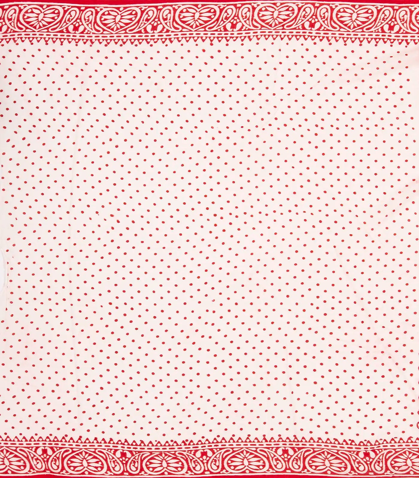 Red Woven Jaipur Cotton Saree Printed With Floral Motifs