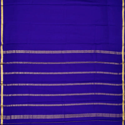 Violet Mysore Crepe Silk Saree With Mango Motif Border