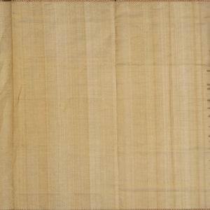 Beige Handloom Silk Cotton Saree With Zari Stripes