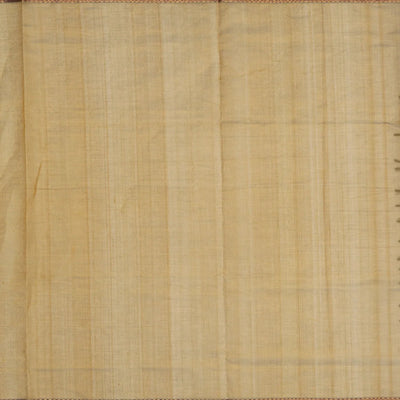 Beige Handloom Silk Cotton Saree With Zari Stripes