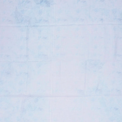 Light Blue Handloom Linen Saree With Printed Flowers