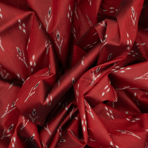 Crimson Handloom Orissa Silk Saree With Tie & Dye Floral Motifs