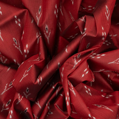 Crimson Handloom Orissa Silk Saree With Tie & Dye Floral Motifs