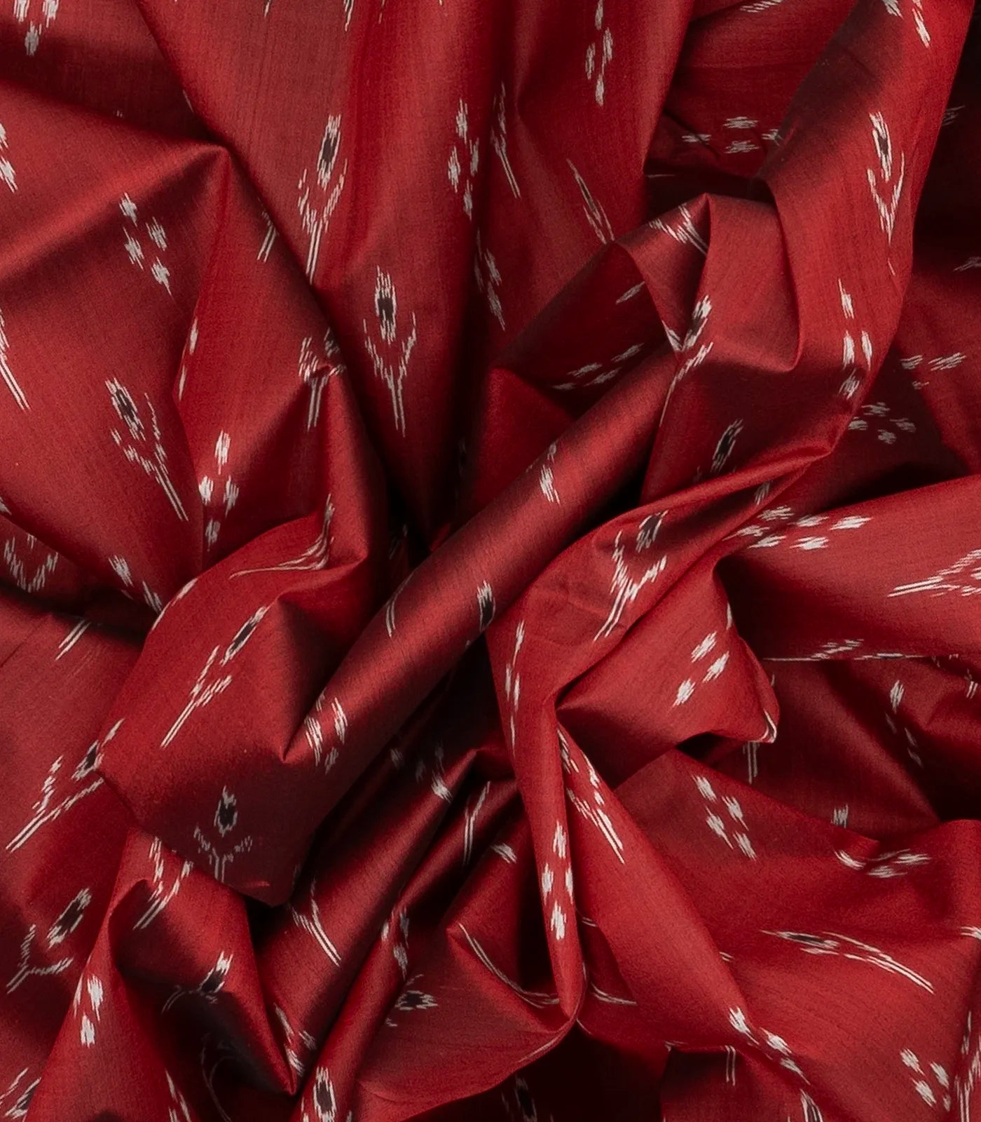 Crimson Handloom Orissa Silk Saree With Tie & Dye Floral Motifs