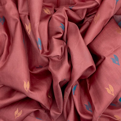 Dusty Pink Handloom Uppada Silk Saree With Floral Buttas